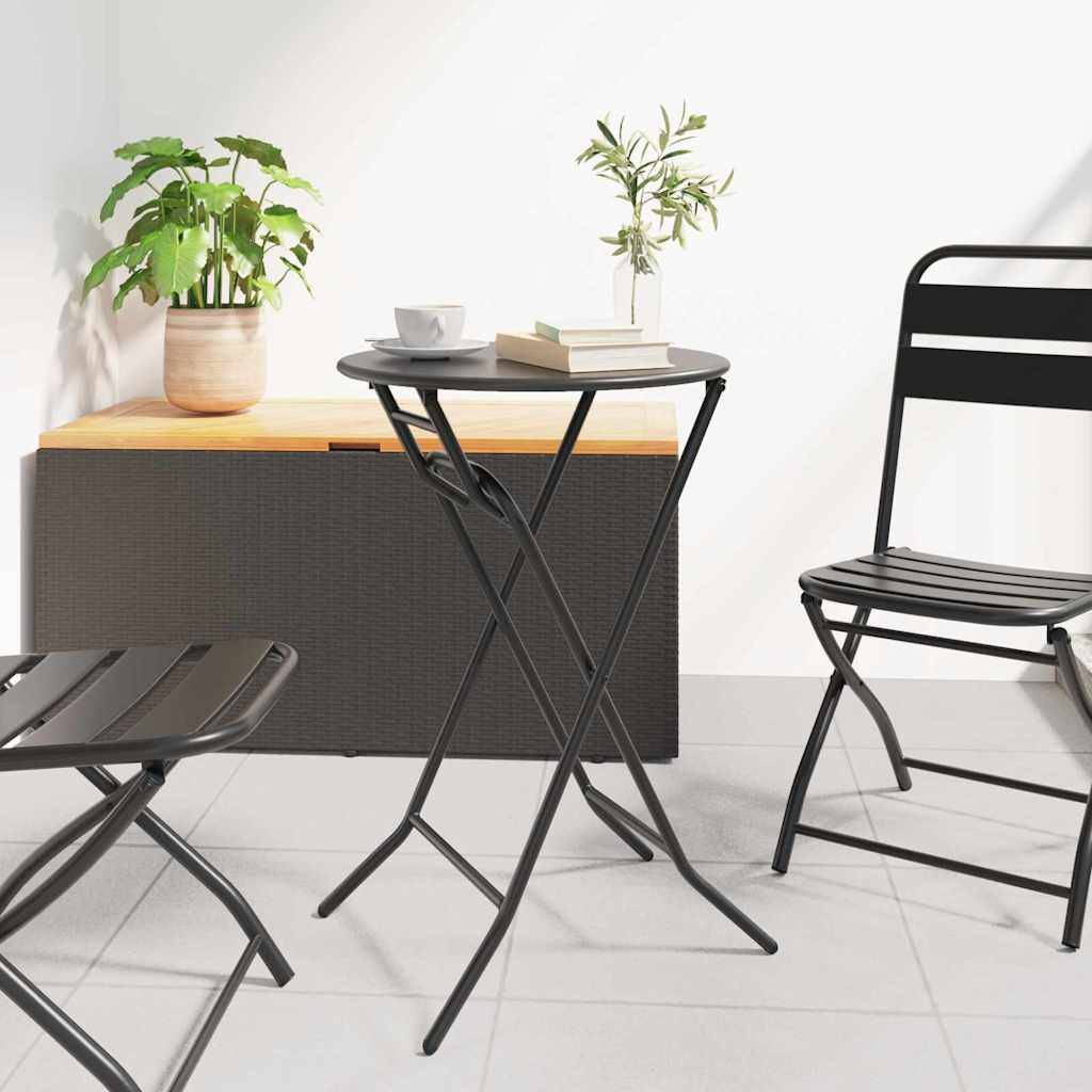 ComfortXL - Table de Jardin Ronde Pliante Ø50cm Anthracite, Table de Bistrot en Métal pour Balcon ou Intérieur – ComfortXL Outdoor Living - Image 1