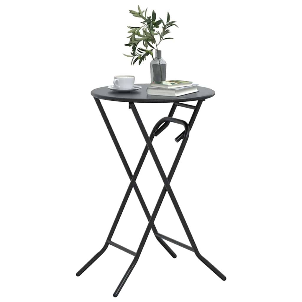 ComfortXL - Table de Jardin Ronde Pliante Ø50cm Anthracite, Table de Bistrot en Métal pour Balcon ou Intérieur – ComfortXL Outdoor Living - Image 3