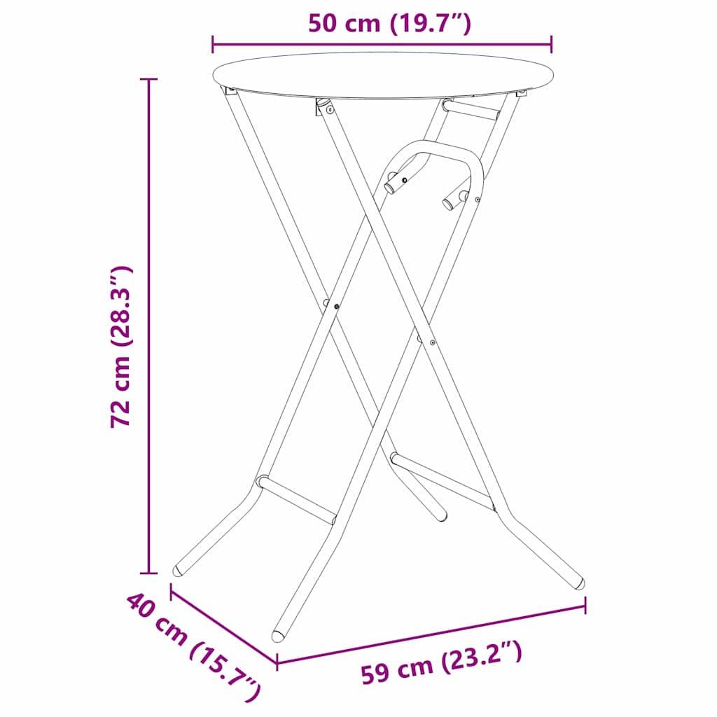 ComfortXL - Table de Jardin Ronde Pliante Ø50cm Anthracite, Table de Bistrot en Métal pour Balcon ou Intérieur – ComfortXL Outdoor Living - Image 7