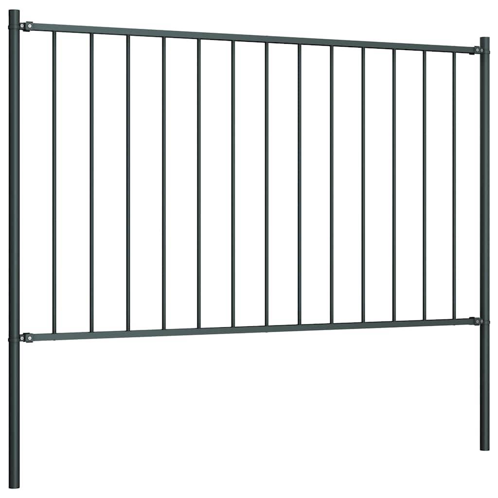 PANGIVO - Panneau de clôture acier thermolaqué anthracite 170 x 125 cm avec poteaux - PANGIVO - Image 2