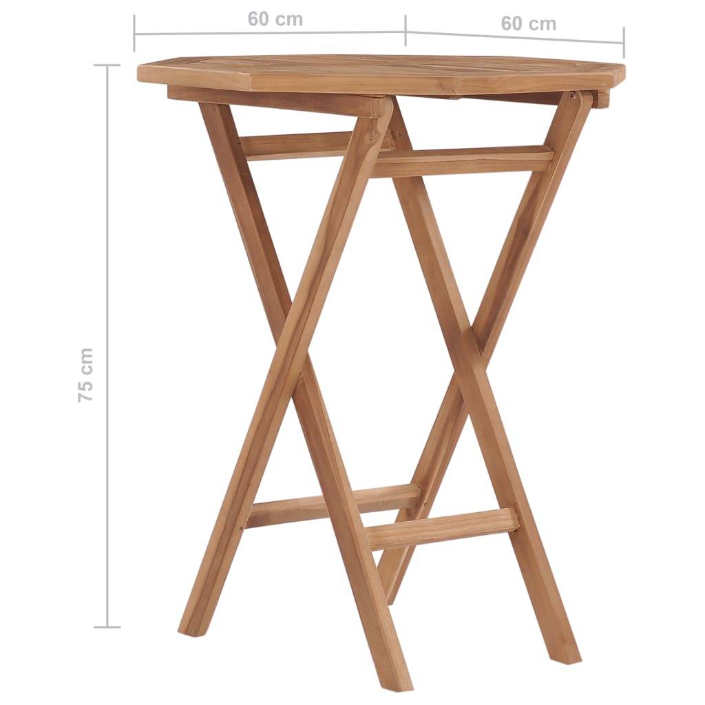 ComfortXL - Table de Jardin Carrée Pliable 60 cm en Bois de Teck Massif, Parfaite pour Terrasse – ComfortXL Outdoor Living - Image 7