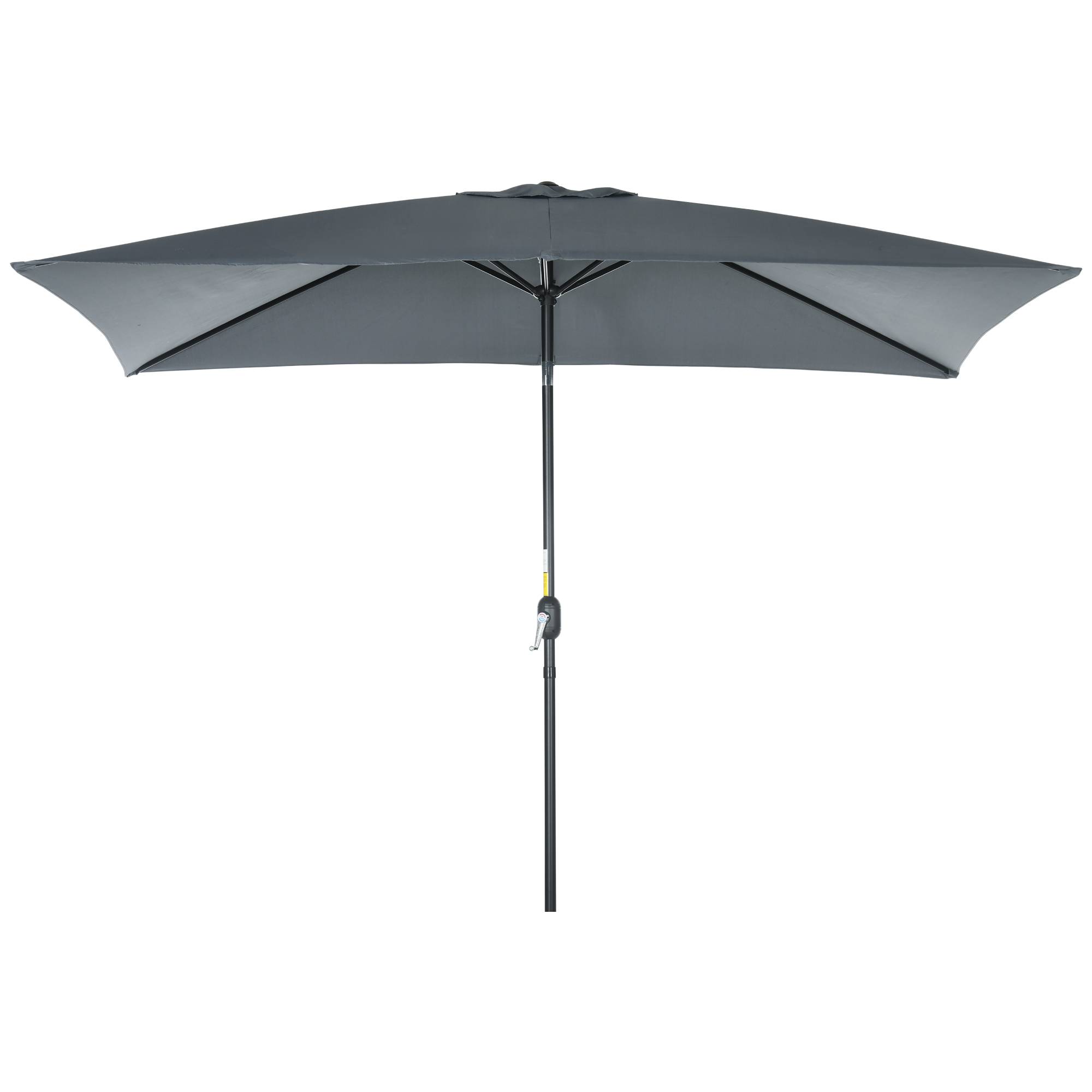 Parasol inclinable rectangulaire aluminium polyester haute densité 3 x 2 m gris foncé fr339 - Image 2