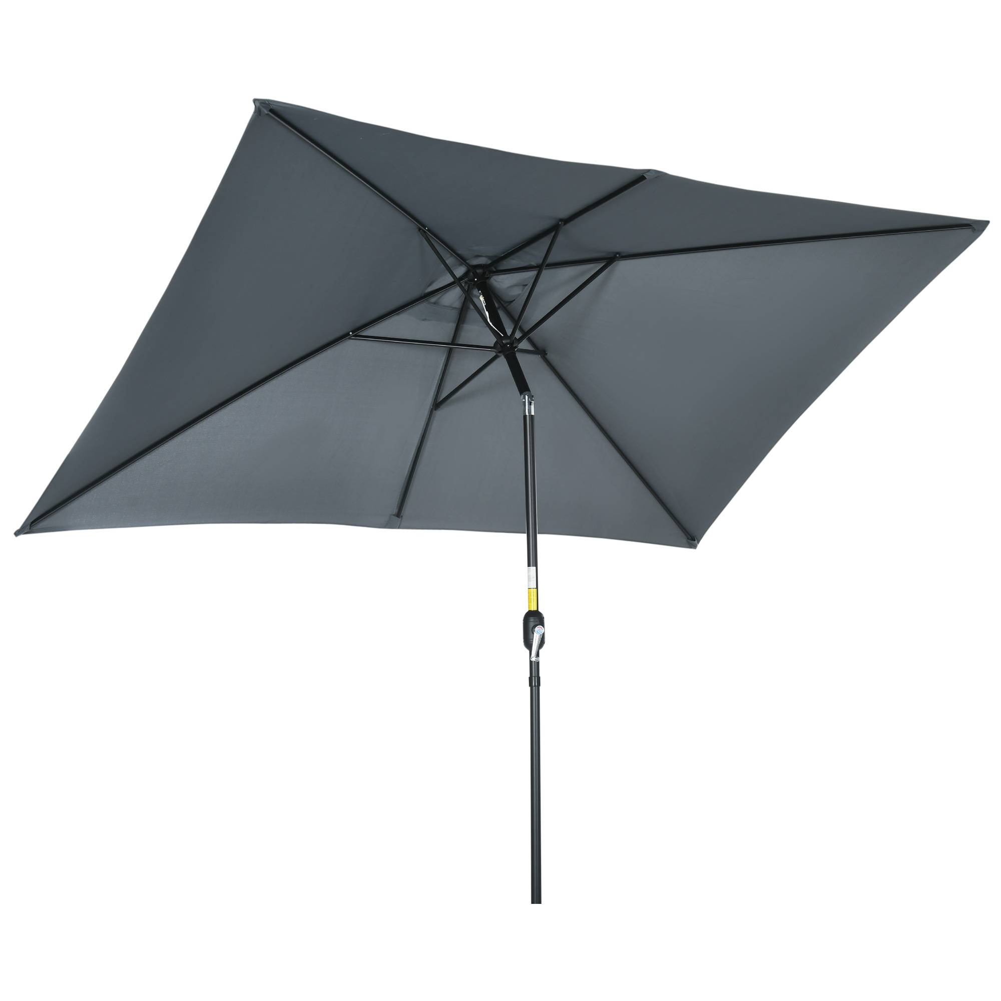 Parasol inclinable rectangulaire aluminium polyester haute densité 3 x 2 m gris foncé fr339