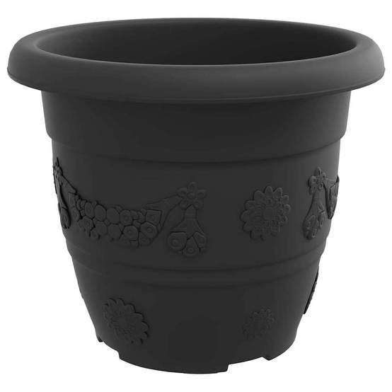 Pot à fleurs rond 6 pcs | Bac à fleurs Noir Ø 26 x 21,5 cm Plastique - Image 5