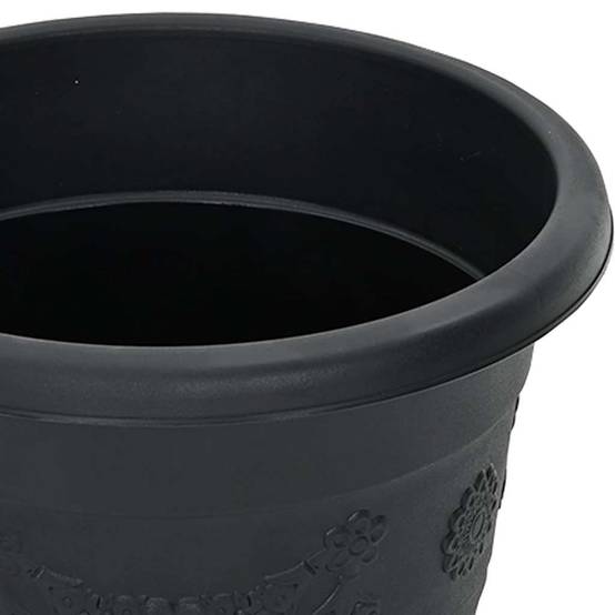 Pot à fleurs rond 6 pcs | Bac à fleurs Noir Ø 26 x 21,5 cm Plastique - Image 7