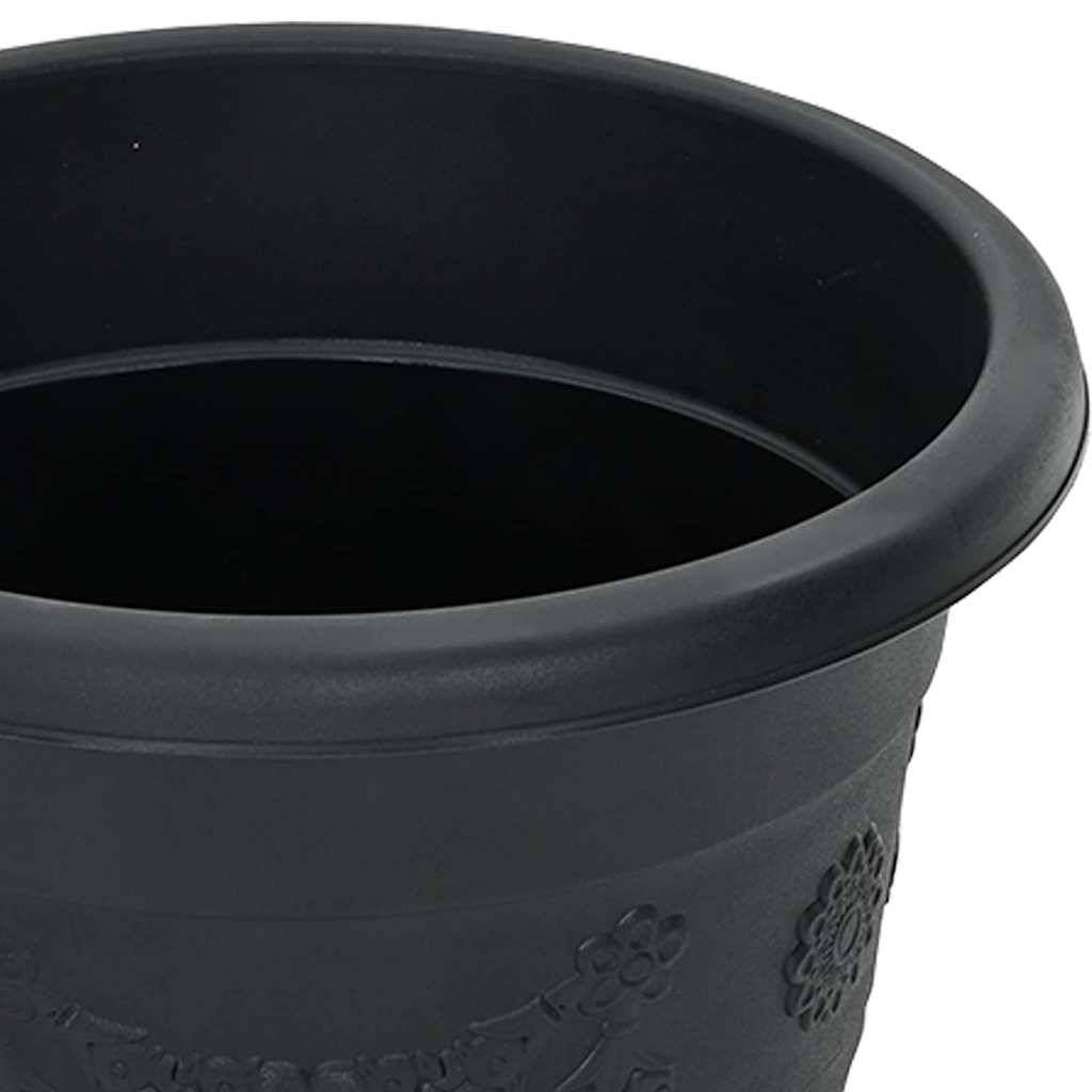 Pot à fleurs rond 6 pcs | Bac à fleurs Noir Ø 26 x 21,5 cm Plastique - Image 7