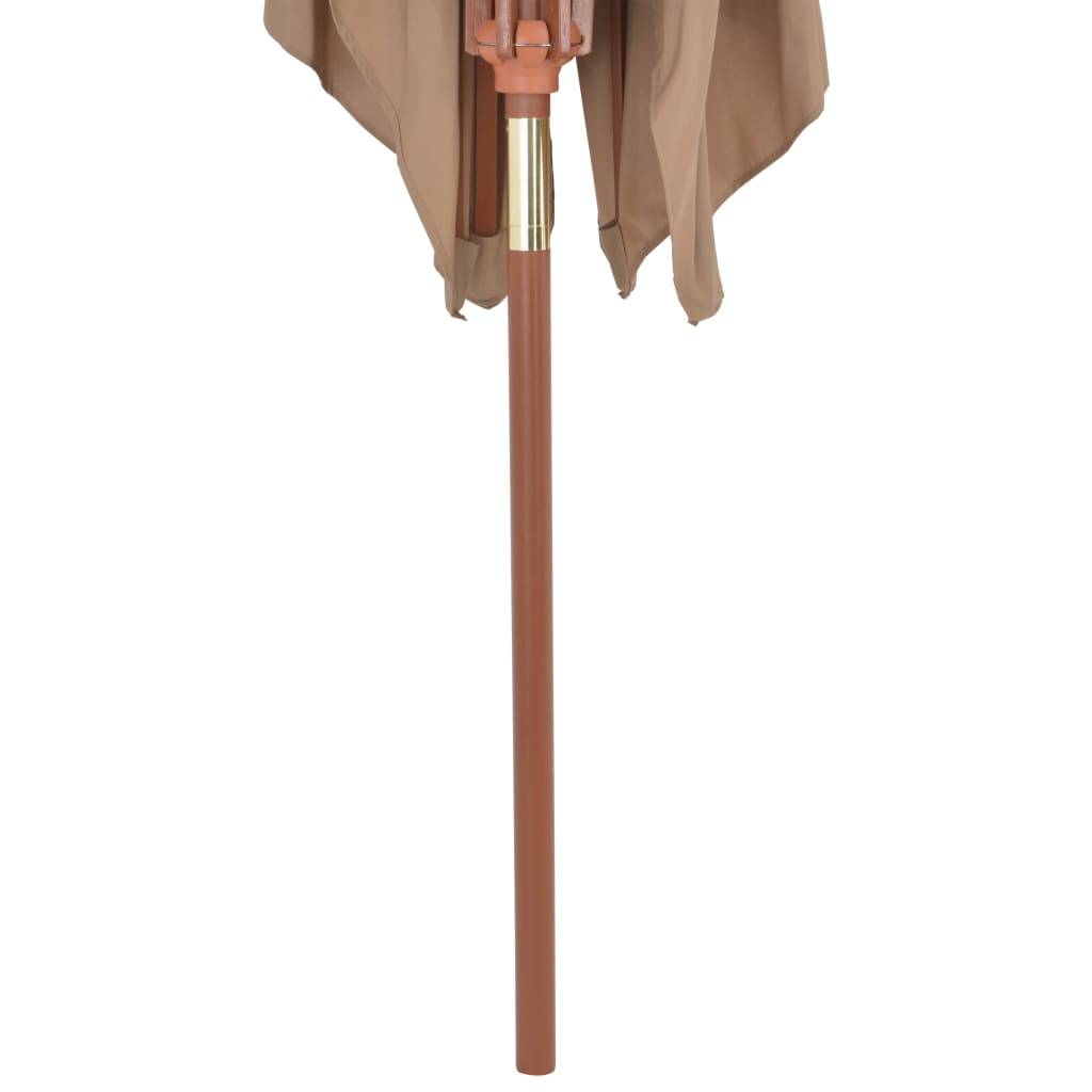 Helloshop26 - Parasol d'extérieur avec mât en bois 200 x 300 cm taupe - Image 5