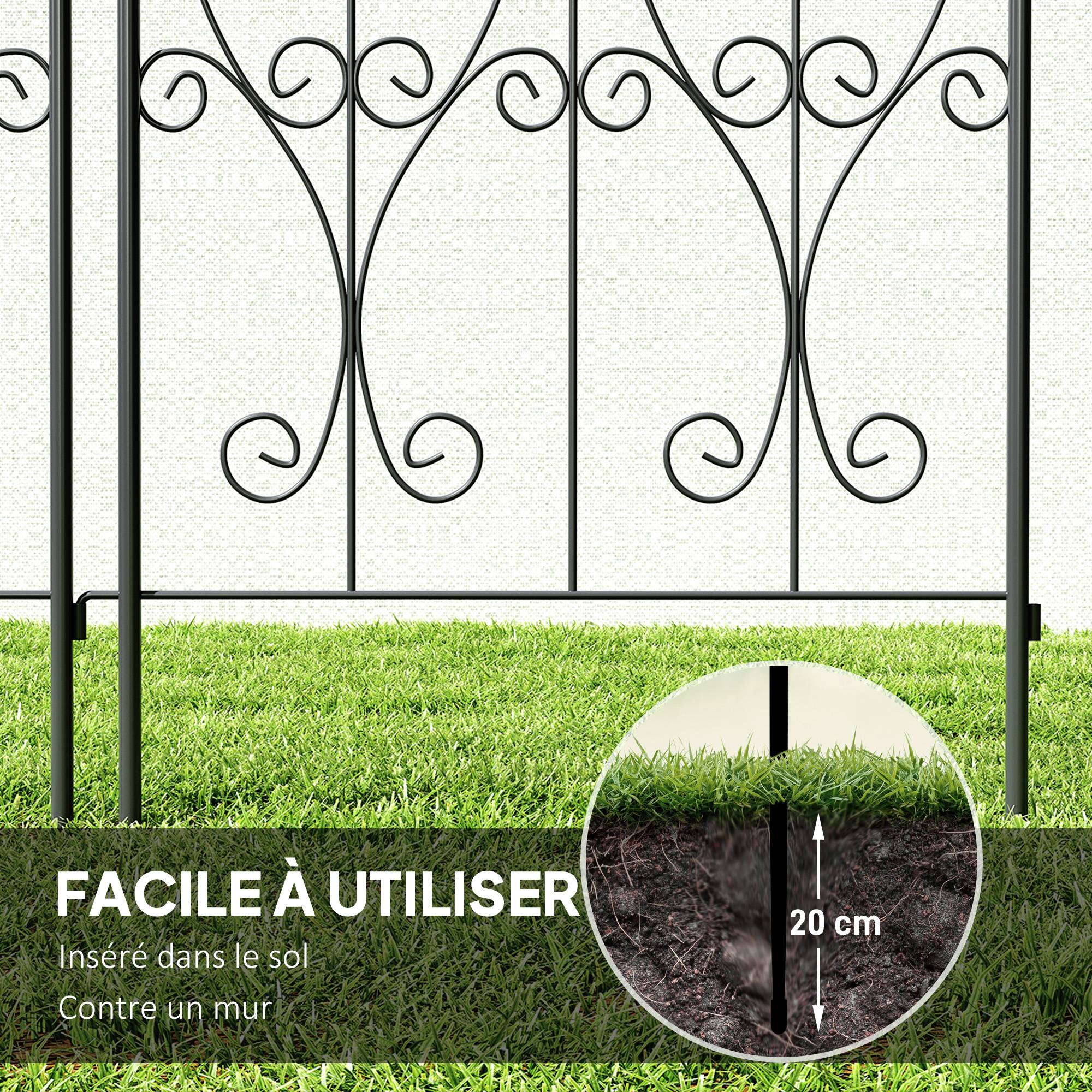 Lot 2 Treillis Jardin Métal Plantes Grimpantes Brise Vue Extérieur Grande Taille 50x220cm Noir - ComfortXL Outdoor Living - Image 10
