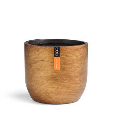 Artificielles - Joli pot rétro forme eggpot doré en matières synthétiques H 8 x D 9 cm Doré - dimhaut: H 8 cm - couleur: Doré - Image 1