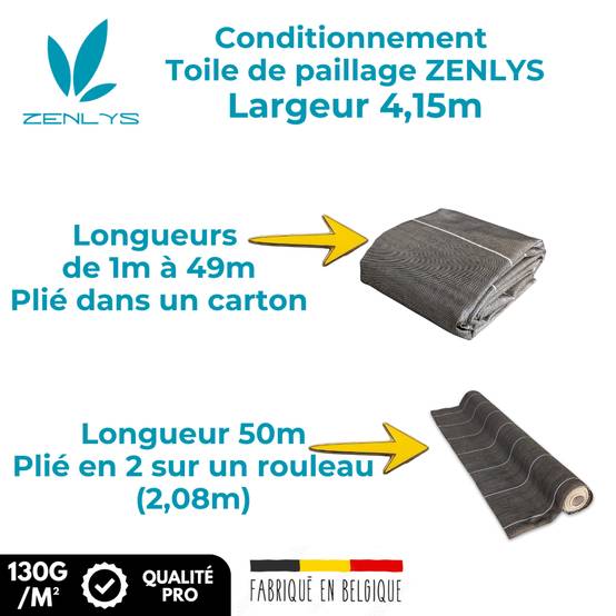 Toile de paillage 130g/m2 Longueur 20m Largeur 4,15m anti mauvaises herbes Geotextile Marron ZENLYS Grande Largeur 4M très épaisse - Image 4