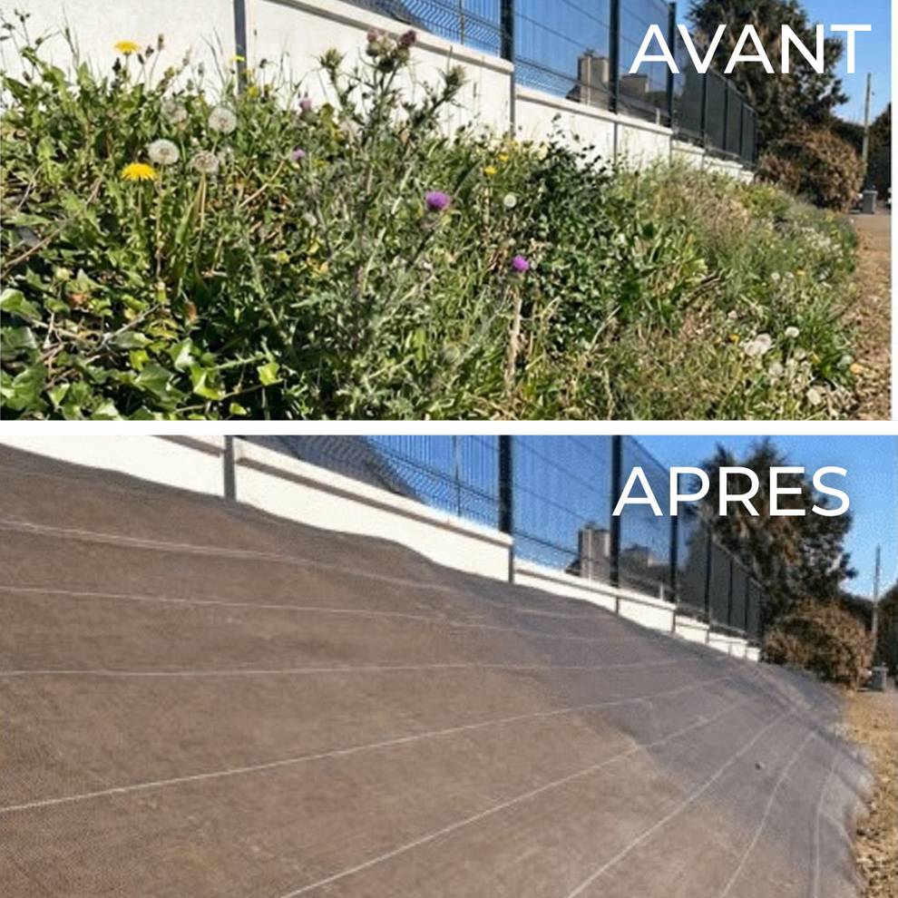 Toile de paillage 130g/m2 Longueur 20m Largeur 4,15m anti mauvaises herbes Geotextile Marron ZENLYS Grande Largeur 4M très épaisse - Image 3