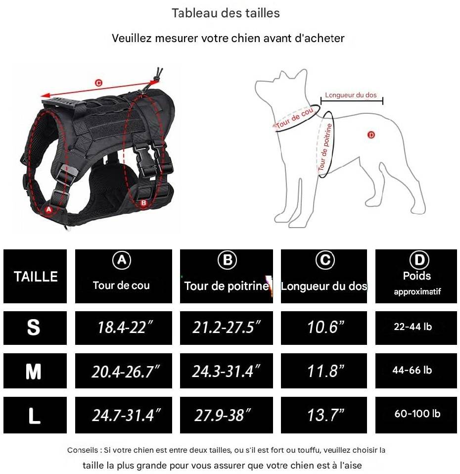 Lytech - Harnais tactique résistant pour chiens noir professionnel - Lytech - Image 3
