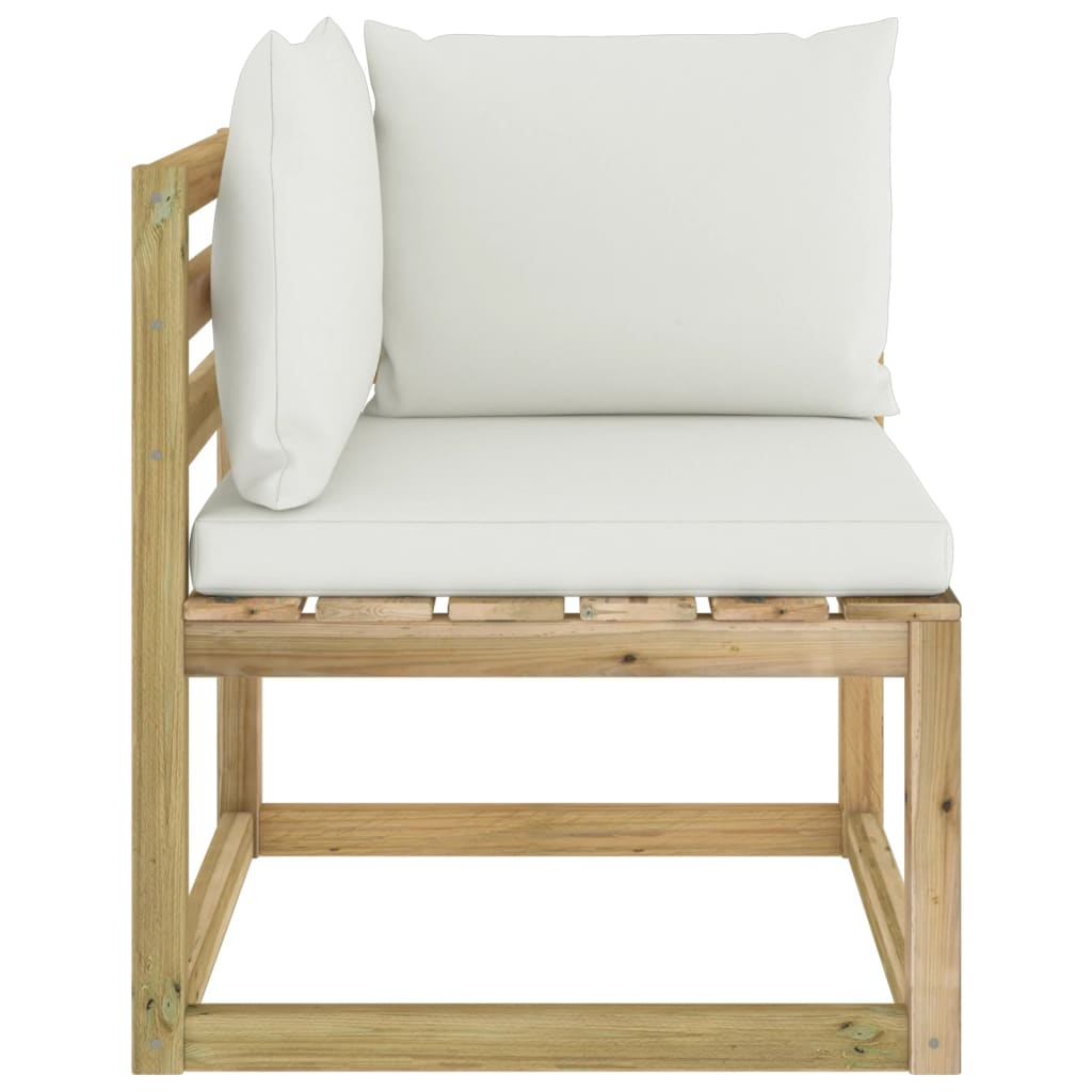 Vidaxl - Canapé d'angle de jardin avec coussins Bois imprégné de vert - vidaXL - Image 3
