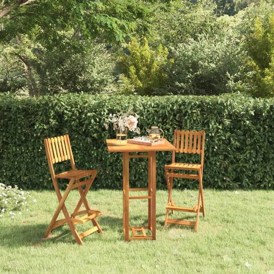 Tabourets de bar d'extérieur pliants Bois d'acacia 45 x 58 x 118 cm - PANGIVO - Image 1