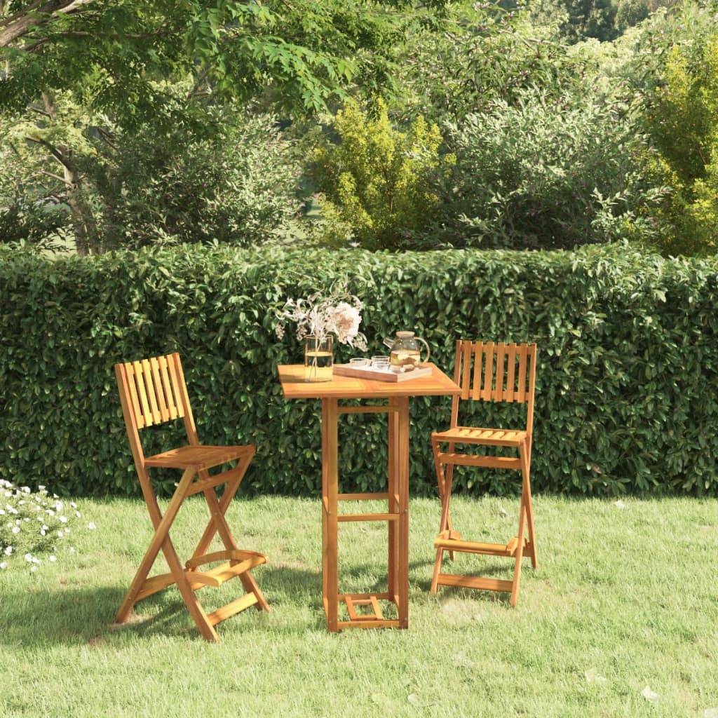 Tabourets de bar d'extérieur pliants Bois d'acacia 45 x 58 x 118 cm - PANGIVO - Image 1
