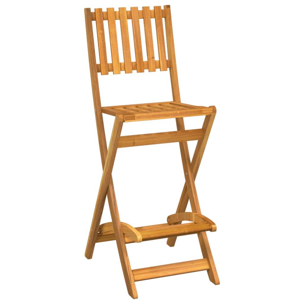 Tabourets de bar d'extérieur pliants Bois d'acacia 45 x 58 x 118 cm - PANGIVO - Image 3
