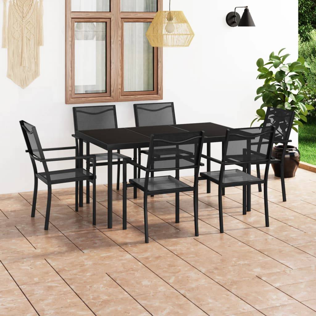 Vidaxl - Mobilier de salle à manger d'extérieur 7 pcs Acier vidaXL 3073517 - Image 1