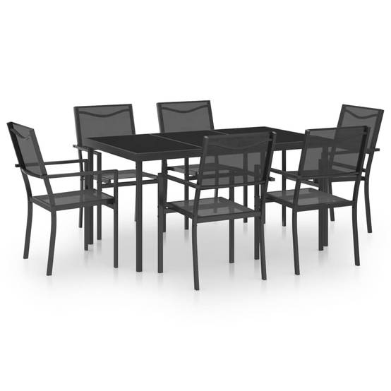 Vidaxl - Mobilier de salle à manger d'extérieur 7 pcs Acier vidaXL 3073517 - Image 2