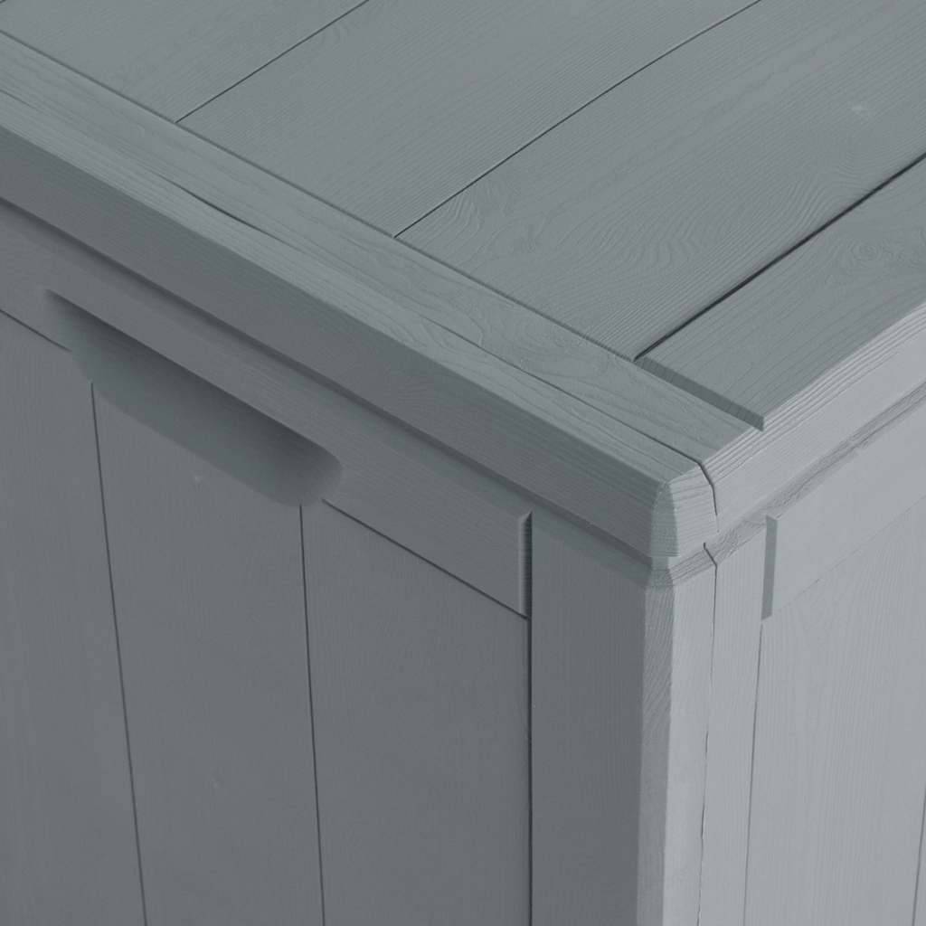 Malle de Jardin 180L en PP Imitation Bois Résistante aux Intempéries Gris 80.5x44.5x51 cm – ComfortXL Outdoor Living - Image 7