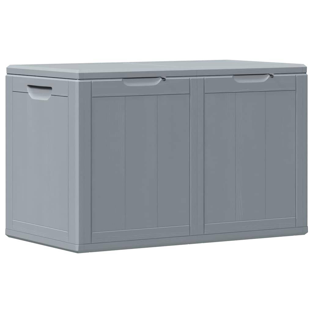 Malle de Jardin 180L en PP Imitation Bois Résistante aux Intempéries Gris 80.5x44.5x51 cm – ComfortXL Outdoor Living - Image 2