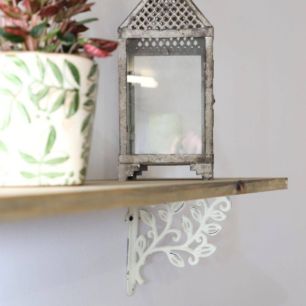 Equerre fixation étagère vintage ancienne fonte blanche 20 x 18 cm Chemin de campagne - Image 4