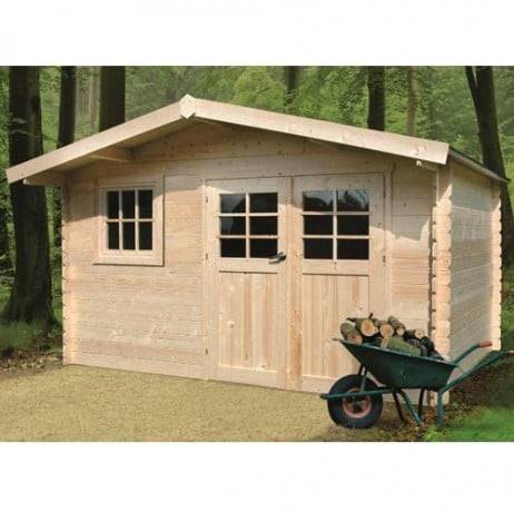 Abri de jardin LINZ en bois 13,21m², Toiture Shingle vert, Plancher Non - Image 1