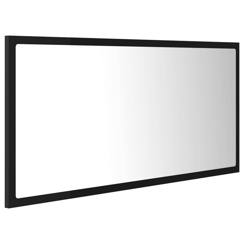 Miroir à led de salle de bain 90 x 8,5 x 37 cm acrylique noir - Image 3