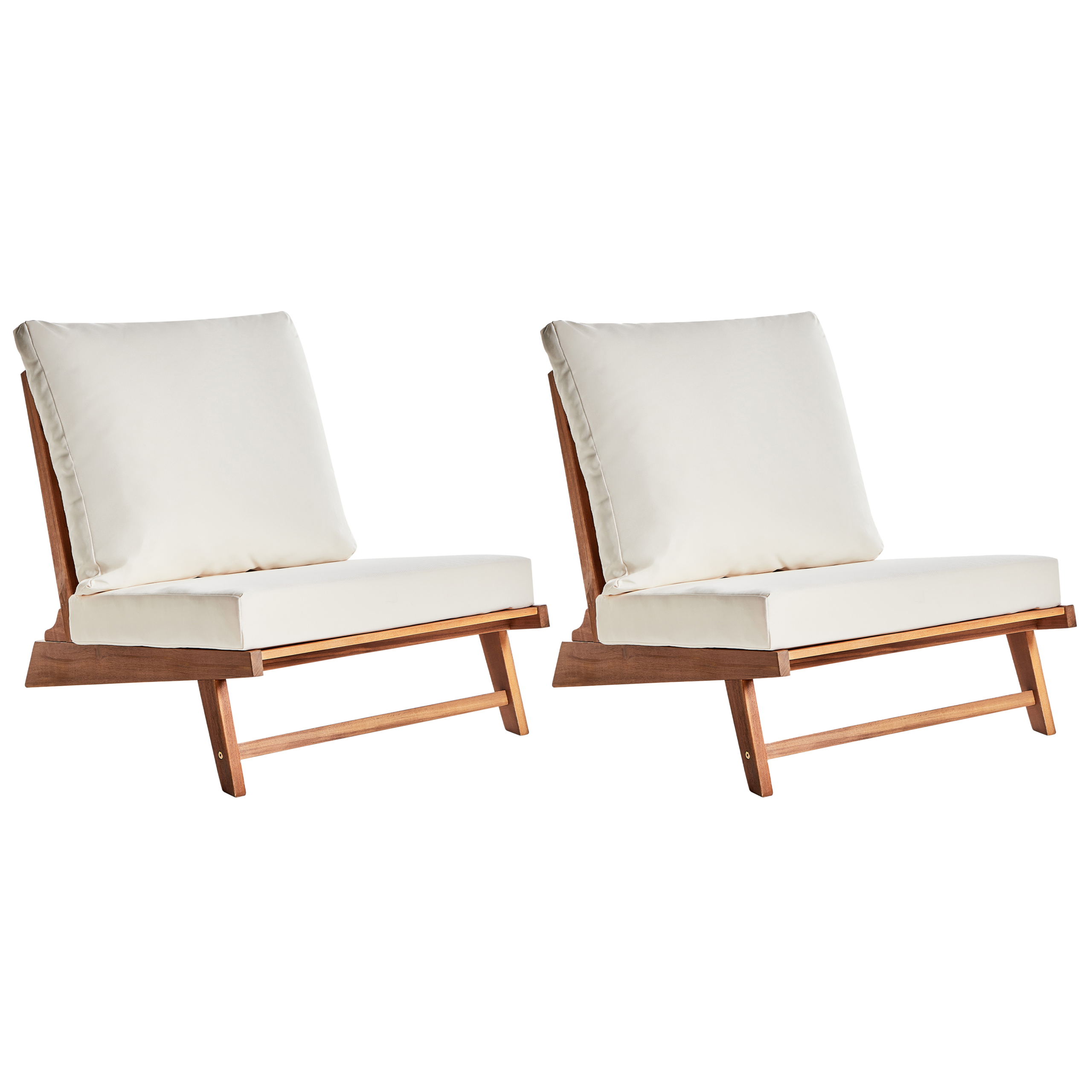 Chaise de jardin Acacia Blanc cassé MICCIANO - Beliani - Image 1