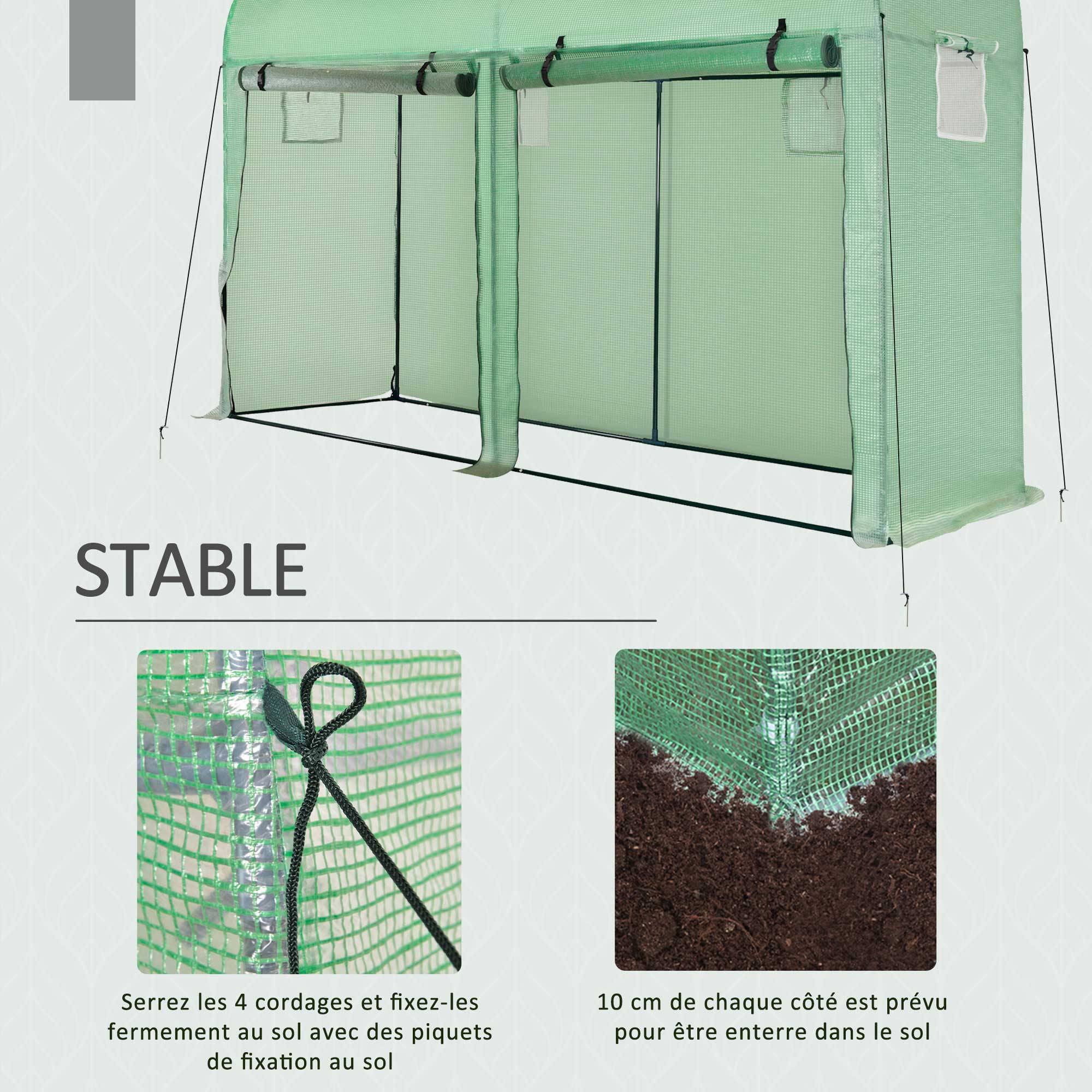 Serre de jardin Acier pour plantes et tomates Protection climatique 300x200cm Vert - ComfortXL Outdoor Living - Image 8