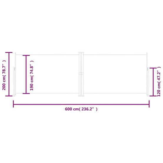 Store Banne - Auvent latéral rétractable Bleu 200x600 cm - MEUBLE PRO-JU5052 - Image 8