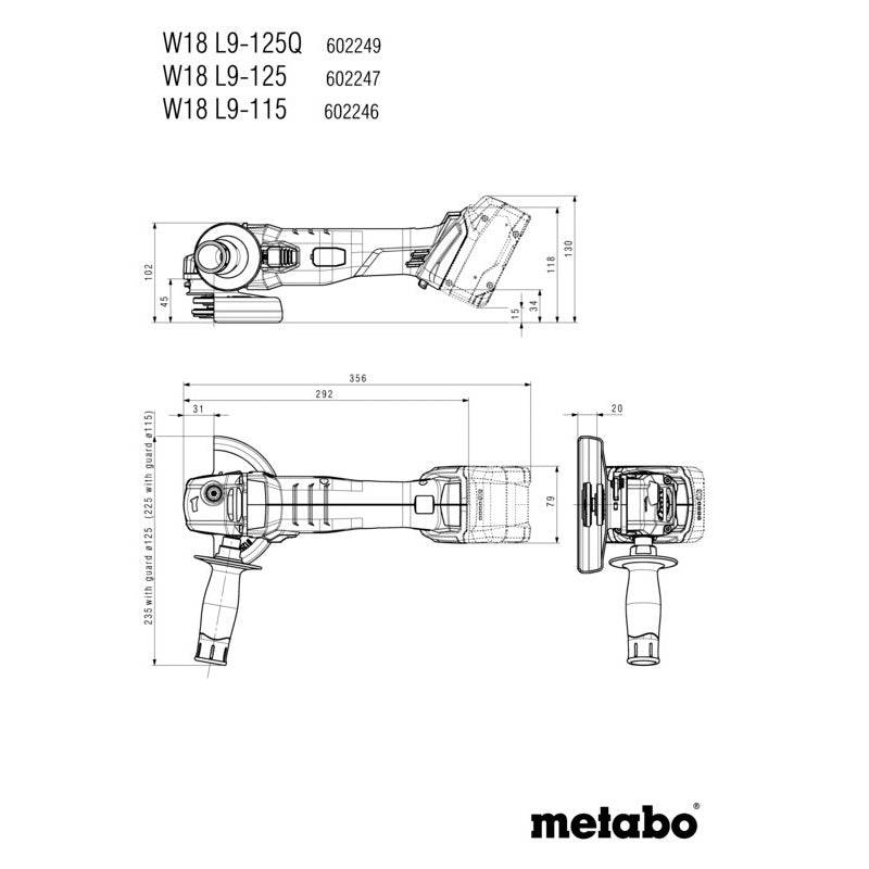 Metabo - Meuleuse d'angle sans fil W 18 L 9-125 Quick METABO - 602249840 - Image 3