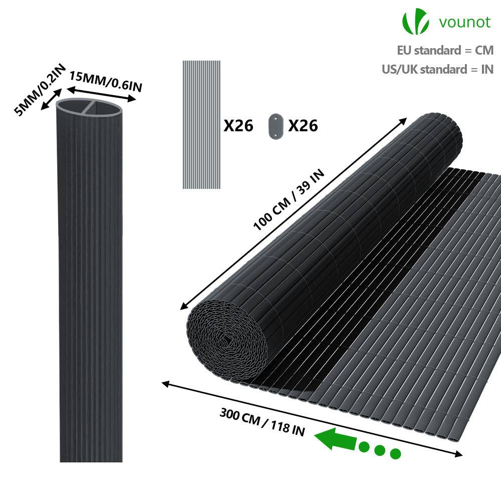 Canisse PVC brise vue ultra renforce avec attaches de fixation 100x300cm gris - Image 5
