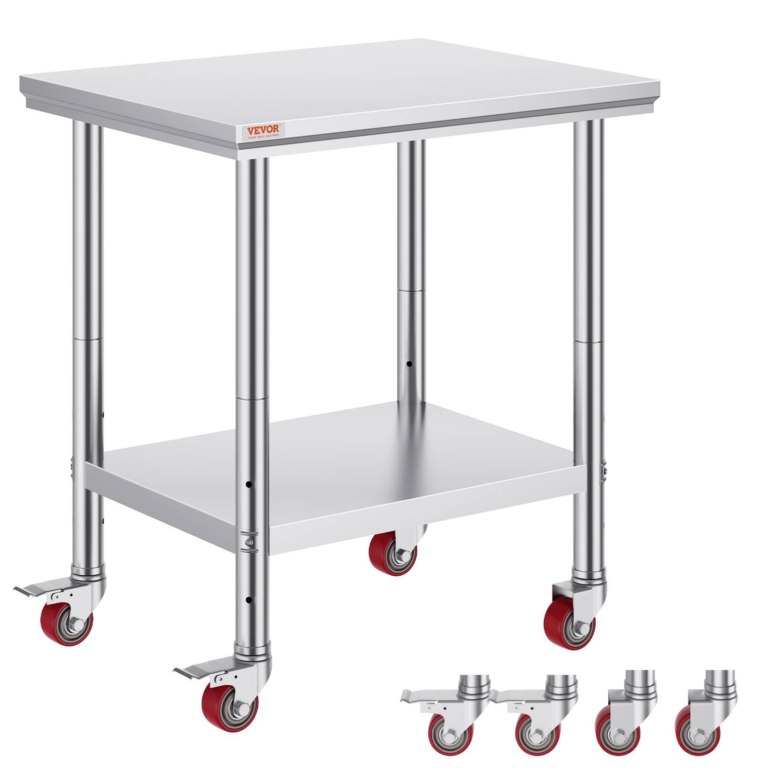 Vevor - VEVOR Table de Travail en Acier Inoxydable 76x60 cm pour Préparation Alimentaire - Image 1