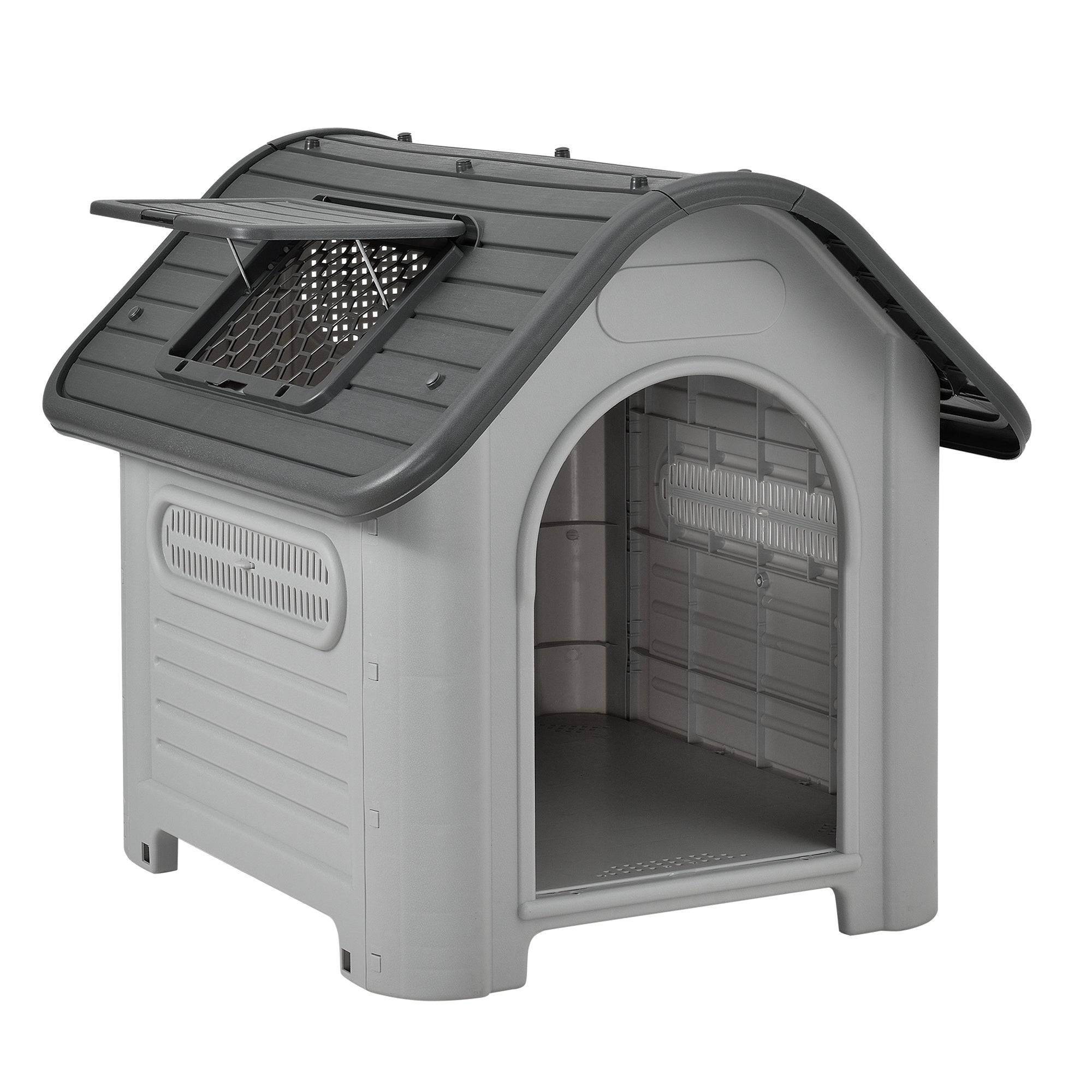 Helloshop26 - Niche PVC avec trou d'aération gris et noir 87 x 72 x 75,5 cm - Image 1