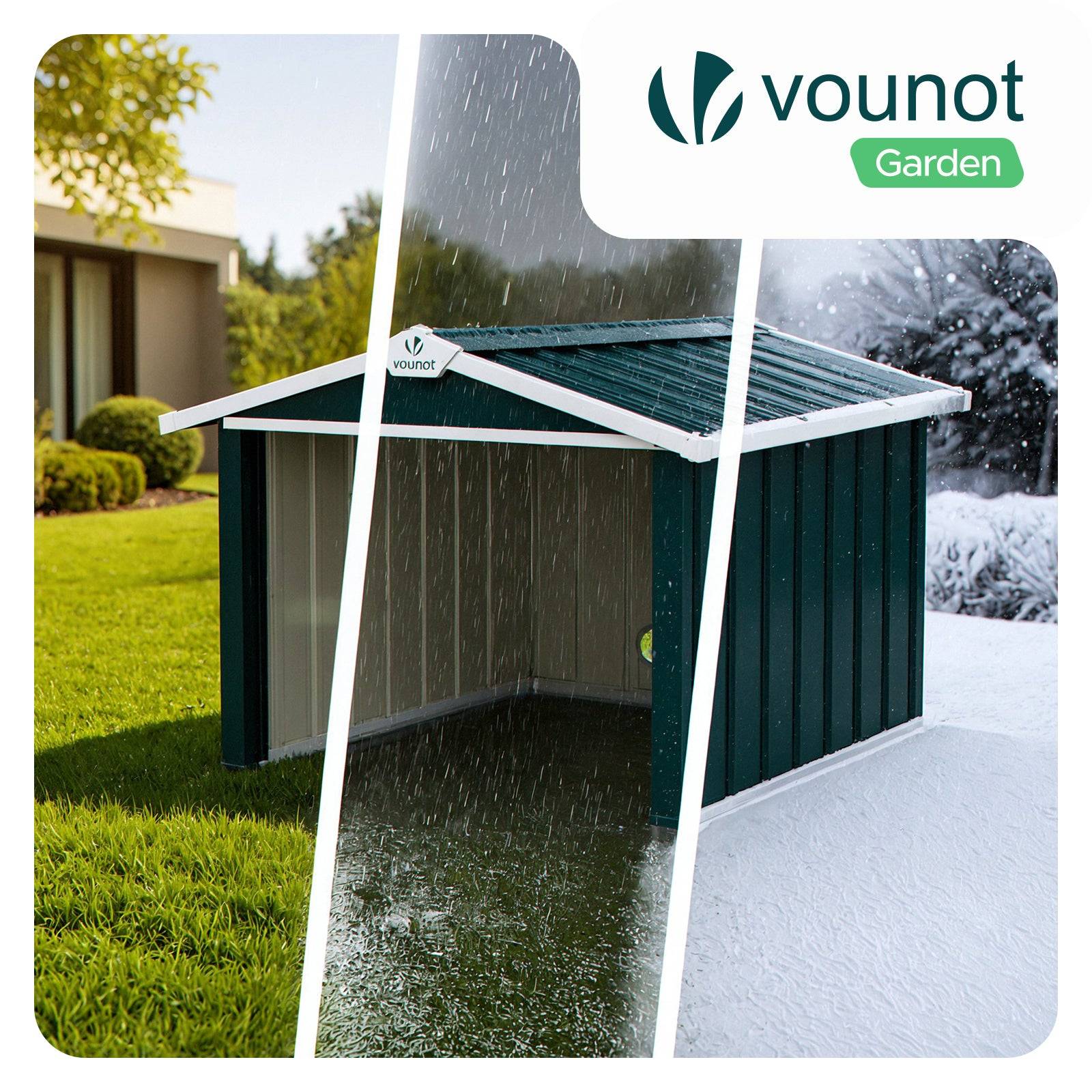 Vounot - Garage pour robot tondeuse en métal 87x100x63.5cm, Abri extérieur protection contre les intempéries et UV, Vert, VOUNOT® - Image 4