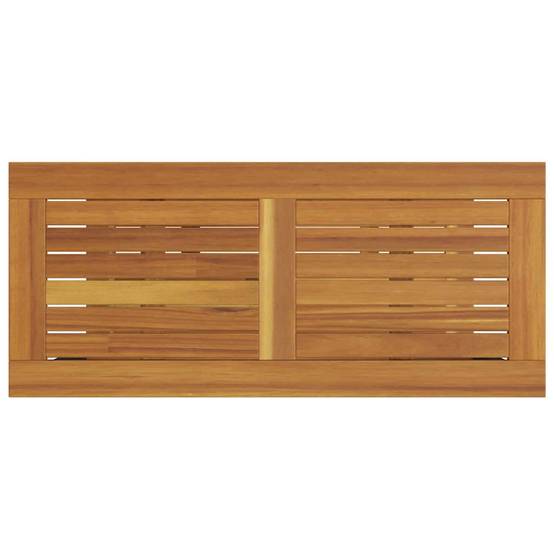 Table de jardin | Table d'extérieur avec stockage Naturel et Noir 80 x 35 x 75 cm - Image 7