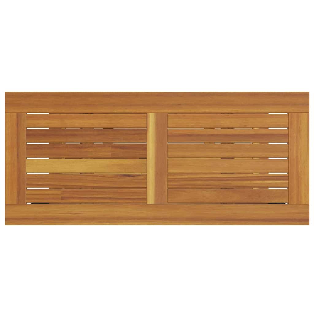 Table de jardin | Table d'extérieur avec stockage Naturel et Noir 80 x 35 x 75 cm - Image 7