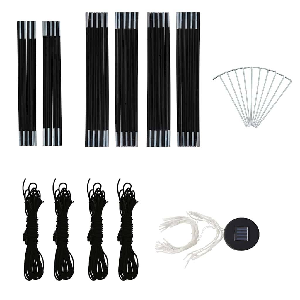 Tente Dôme de Jardin Fibre de Verre avec Moustiquaires et LED Solaire pour Fête Bleu 3.6x3.6m – ComfortXL Outdoor Living - Image 9