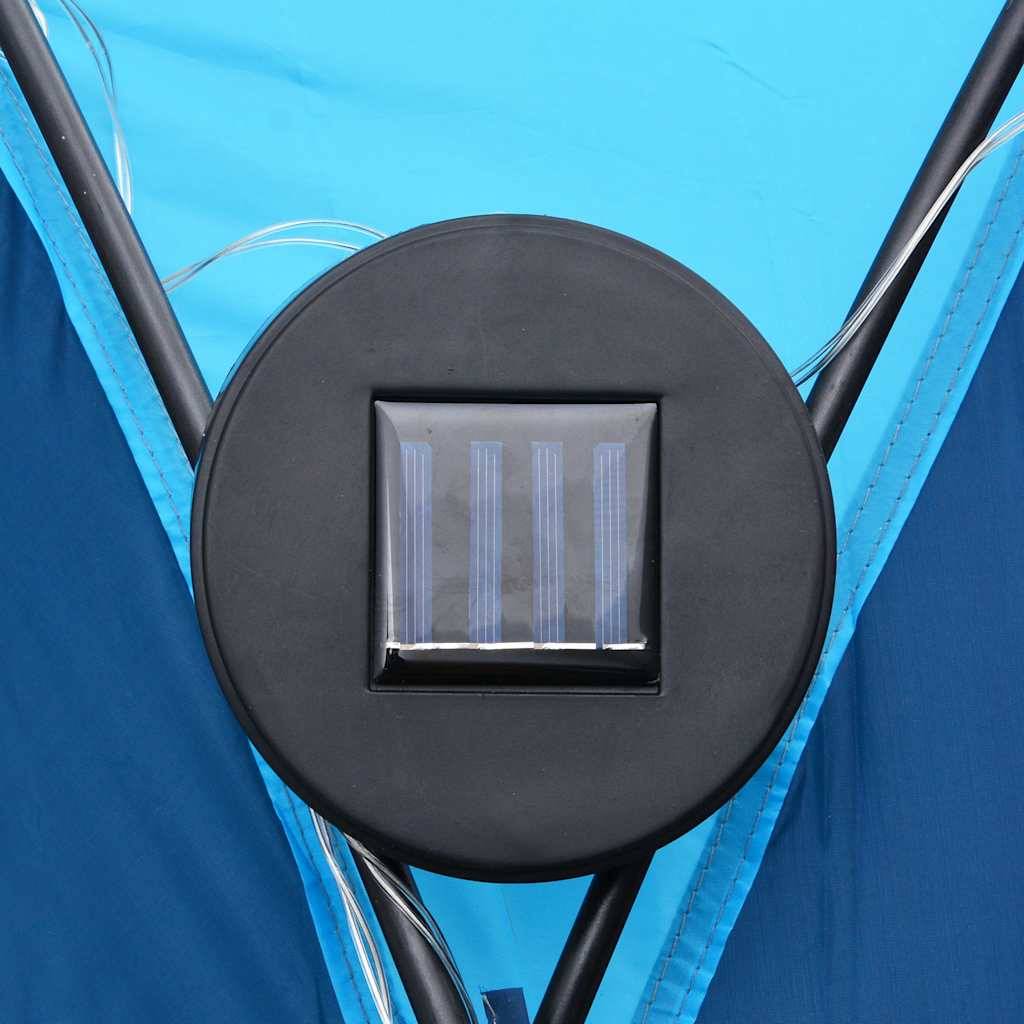 Tente Dôme de Jardin Fibre de Verre avec Moustiquaires et LED Solaire pour Fête Bleu 3.6x3.6m – ComfortXL Outdoor Living - Image 6