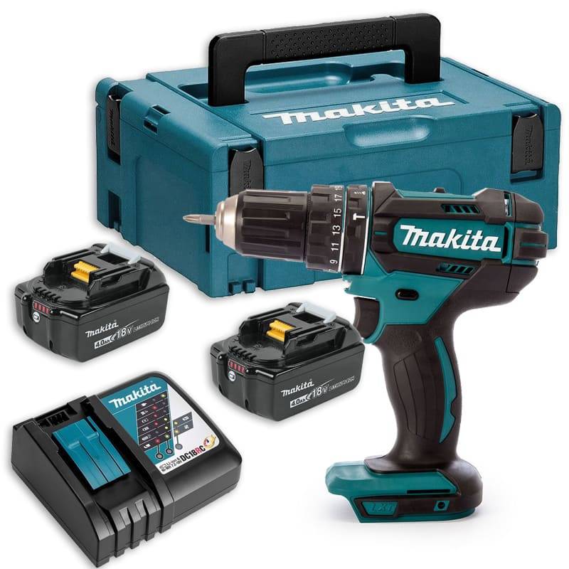 Perceuse visseuse à percussion 18V LXT - MAKITA - avec 2 batteries 18V 4.0Ah, chargeur, MakPac - DHP482RMJ - Image 2