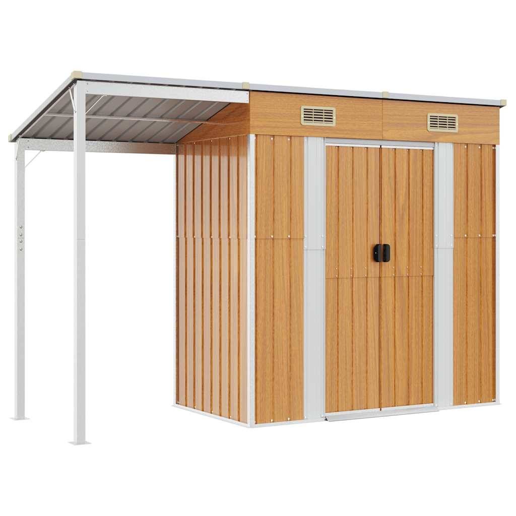 Vidaxl - Abri de jardin avec toit prolongé marron clair 277x107x181 cm vidaXL 364528 - Image 2