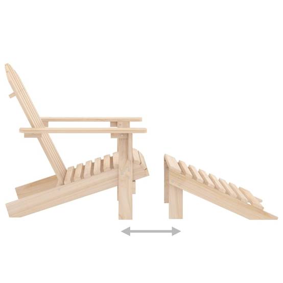 ComfortXL - Chaise Longue Adirondack Bois de Sapin avec Repose-pieds et Table Naturel – ComfortXL Outdoor Living - Image 7