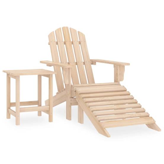 ComfortXL - Chaise Longue Adirondack Bois de Sapin avec Repose-pieds et Table Naturel – ComfortXL Outdoor Living - Image 1