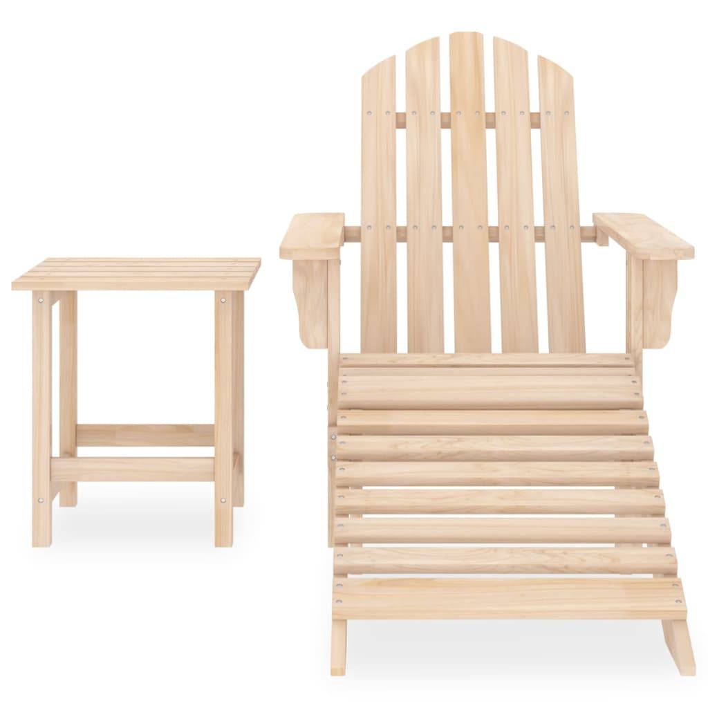 ComfortXL - Chaise Longue Adirondack Bois de Sapin avec Repose-pieds et Table Naturel – ComfortXL Outdoor Living - Image 2