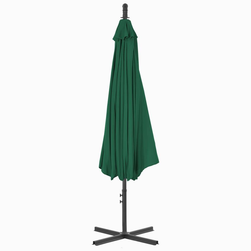 Helloshop26 - Parasol meuble de jardin en porte-à-faux avec mât en acier 300 cm vert - Image 4