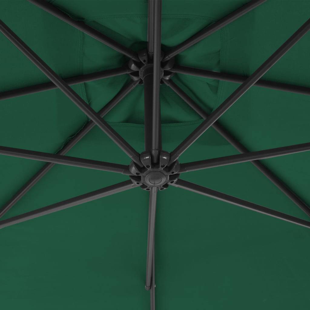 Helloshop26 - Parasol meuble de jardin en porte-à-faux avec mât en acier 300 cm vert - Image 5