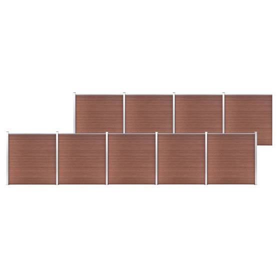 Clôture de jardin WPC 1564 x 186 cm Marron - PANGIVO - Image 1