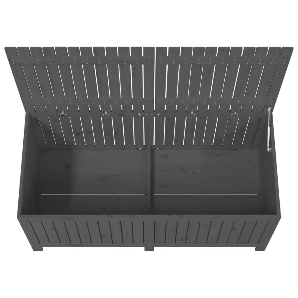 Coffre de jardin bois de pin gris 147 x 68 x 64 cm - PANGIVO - Image 8