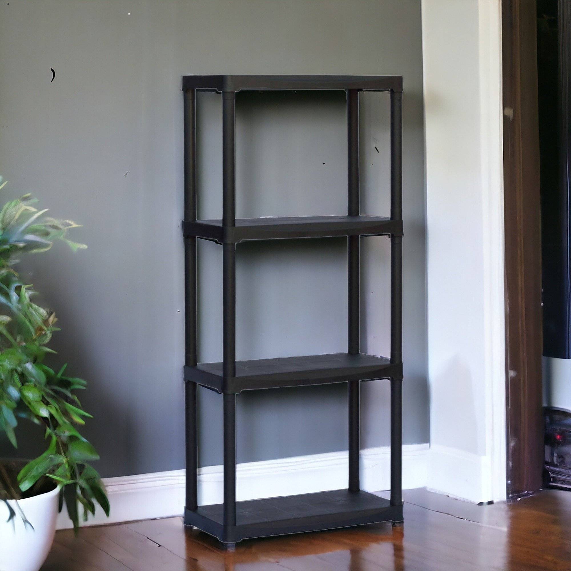 Dmora - Armoire d'extérieur Ostenda, Étagère extérieure, Armoire de balcon polyvalente, Armoire d'extérieur, Anthracite, 60x30h133 cm - Dmora - Image 2