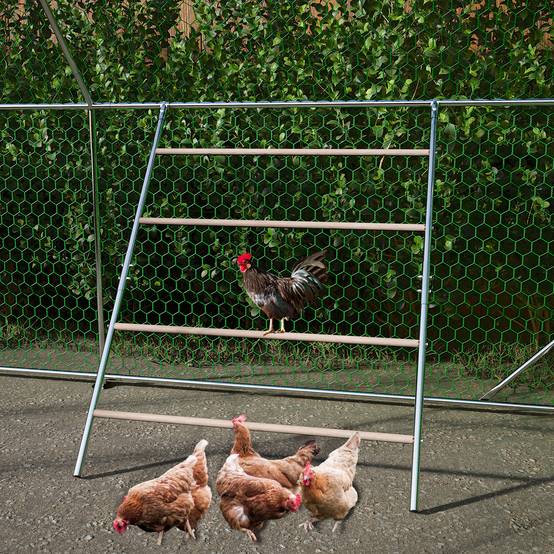 Grand Perchoir Poule Bois Métal pour Poulailler Accessoire Repos Volaille 105x144cm - ComfortXL Outdoor Living - Image 7